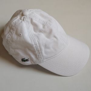 LACOSTE white hat sz M adjustable back